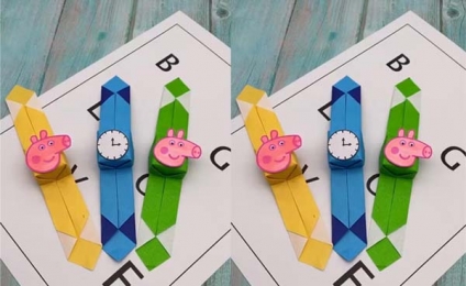 Children's paper watch origami art